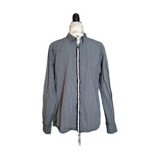 SMOG Men's Button Down Check 100% Cotton Shirt - Size Large